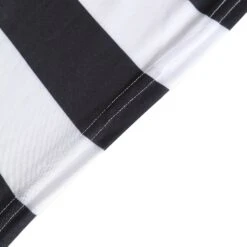 Black/White Striped Spandex Stretch Fitted Rectangular Tablecloth With Foot Pockets - 160GSM Premium Spandex -Home Decor Promotional Store TAB REC SPX6FT 15 BLK D10