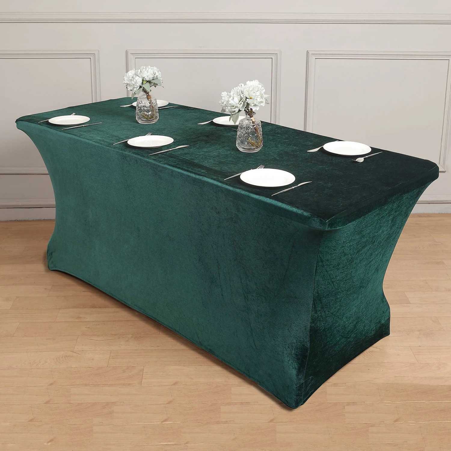 Premium Velvet Spandex Rectangular Tablecloth With Foot Pockets 2 Premium Velvet Spandex Rectangular Tablecloth With Foot Pockets - Image 2