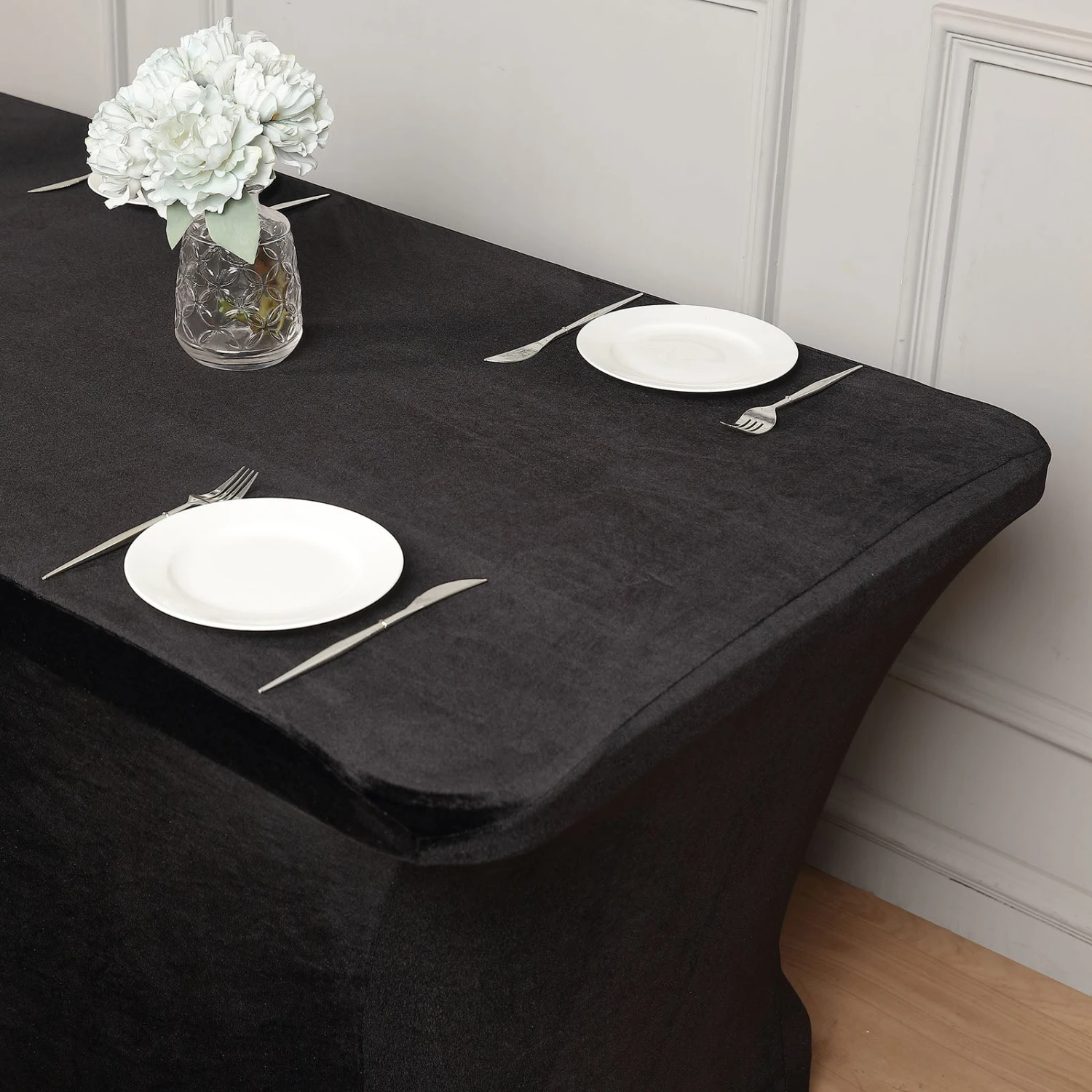 Premium Velvet Spandex Rectangular Tablecloth With Foot Pockets 8 Premium Velvet Spandex Rectangular Tablecloth With Foot Pockets - Image 8