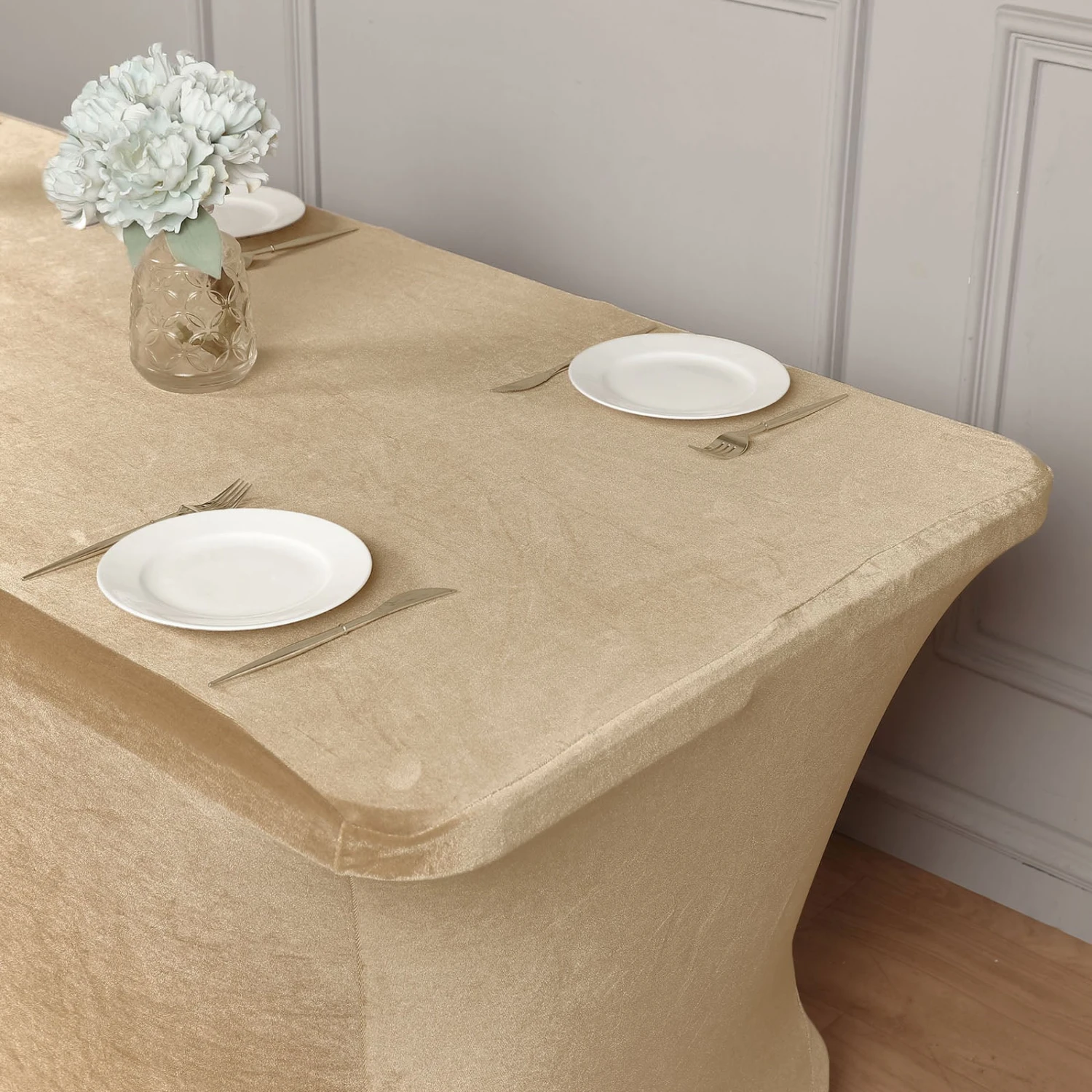 Premium Velvet Spandex Rectangular Tablecloth With Foot Pockets 12 Premium Velvet Spandex Rectangular Tablecloth With Foot Pockets - Image 12