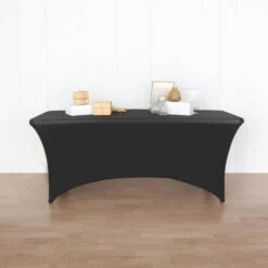 8ft Open Back Spandex Rectangular Tablecloth With Foot Pockets, Stretch Fitted Table Cover -Home Decor Promotional Store TAB REC SPX8FT OPN BLK D03 760x760 715488a8 3b25 496d bc48 51652b898afa