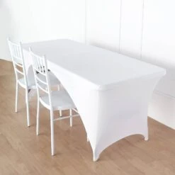 8ft Open Back Spandex Rectangular Tablecloth With Foot Pockets, Stretch Fitted Table Cover -Home Decor Promotional Store TAB REC SPX8FT OPN WHT D08.progressive 524884da d97a 42db b309 ef9b4e64de74