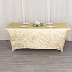 6ft Crushed Velvet Stretch Fitted Rectangular Table Cover -Home Decor Promotional Store TAB REC VEL6FT 081 D02