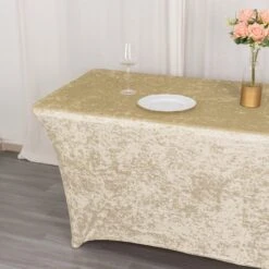 6ft Crushed Velvet Stretch Fitted Rectangular Table Cover -Home Decor Promotional Store TAB REC VEL6FT 081 D05