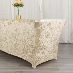 6ft Crushed Velvet Stretch Fitted Rectangular Table Cover -Home Decor Promotional Store TAB REC VEL6FT 081 D06