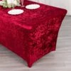 6ft Crushed Velvet Stretch Fitted Rectangular Table Cover