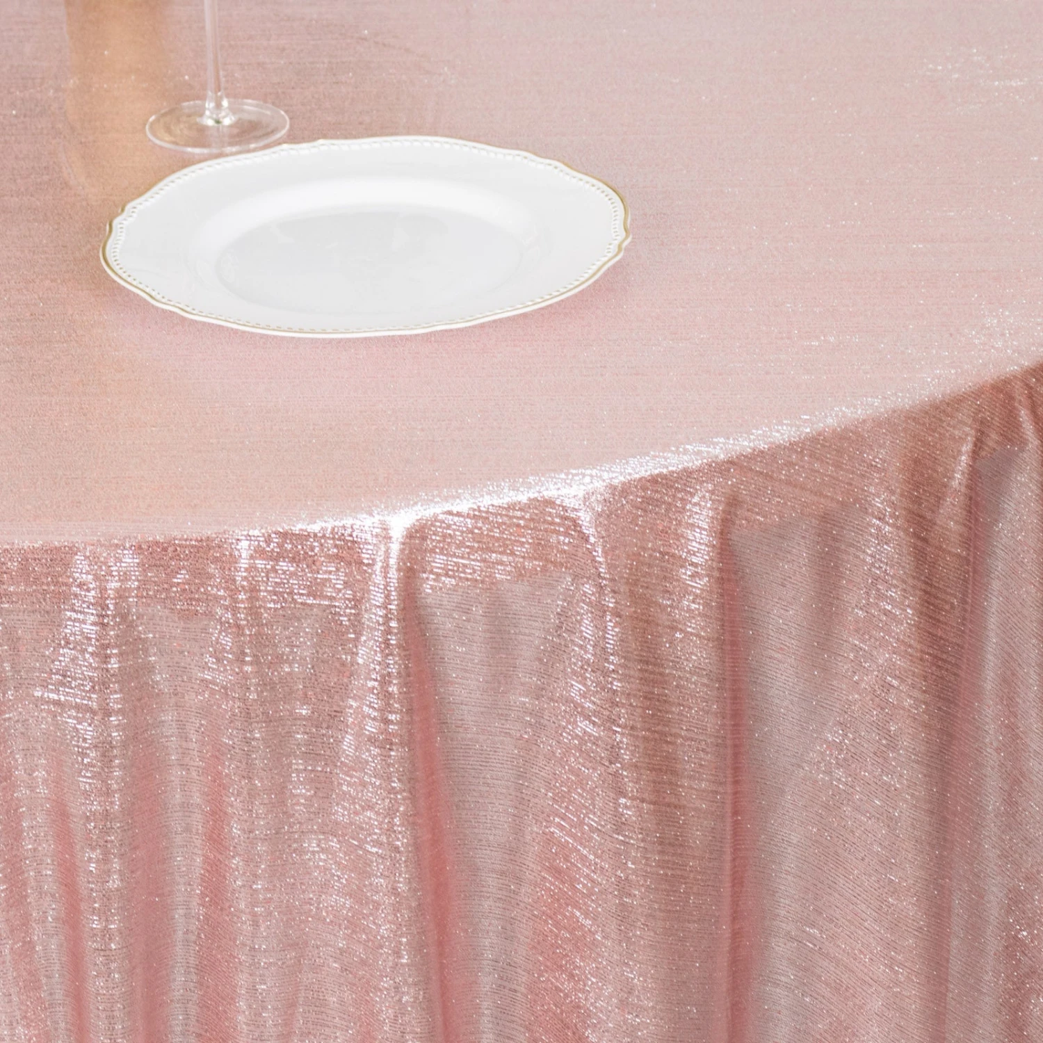 Shimmer Sequin Dots Polyester Tablecloth, Wrinkle Free Sparkle Glitter Tablecover 120" 12 Shimmer Sequin Dots Polyester Tablecloth, Wrinkle Free Sparkle Glitter Tablecover 120" - Image 12