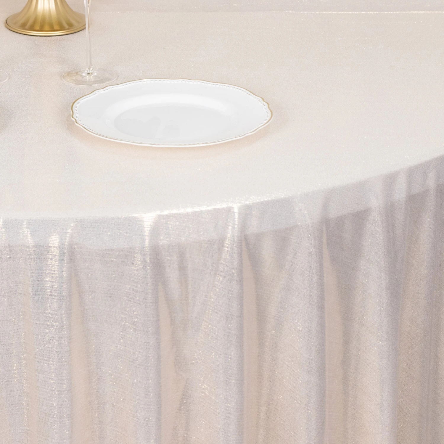 Shimmer Sequin Dots Polyester Tablecloth, Wrinkle Free Sparkle Glitter Tablecover 120" 6 Shimmer Sequin Dots Polyester Tablecloth, Wrinkle Free Sparkle Glitter Tablecover 120" - Image 6