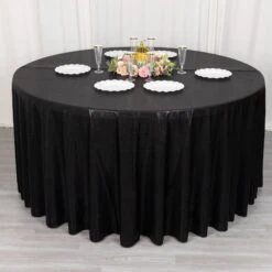 Shimmer Sequin Dots Polyester Tablecloth, Wrinkle Free Sparkle Glitter Tablecover 120" 22 Shimmer Sequin Dots Polyester Tablecloth, Wrinkle Free Sparkle Glitter Tablecover 120" -Home Decor Promotional Store TAB SHIM 120 BLK 02