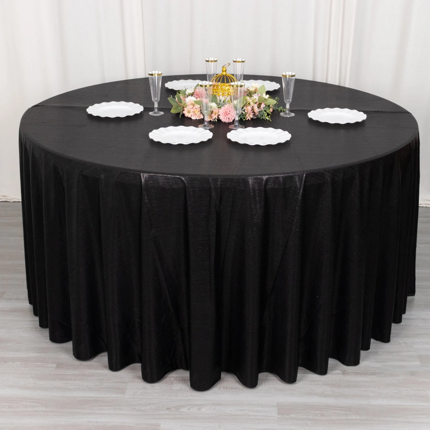 Shimmer Sequin Dots Polyester Tablecloth, Wrinkle Free Sparkle Glitter Tablecover 120" 3 Shimmer Sequin Dots Polyester Tablecloth, Wrinkle Free Sparkle Glitter Tablecover 120" - Image 3