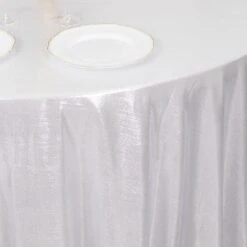 Shimmer Sequin Dots Polyester Tablecloth, Wrinkle Free Sparkle Glitter Tablecover 120" 37 Shimmer Sequin Dots Polyester Tablecloth, Wrinkle Free Sparkle Glitter Tablecover 120" -Home Decor Promotional Store TAB SHIM 120 SILV D02