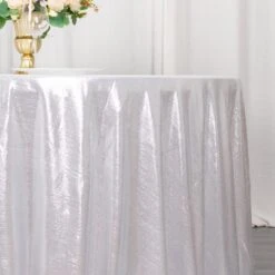 Shimmer Sequin Dots Polyester Tablecloth, Wrinkle Free Sparkle Glitter Tablecover 120" 36 Shimmer Sequin Dots Polyester Tablecloth, Wrinkle Free Sparkle Glitter Tablecover 120" -Home Decor Promotional Store TAB SHIM 120 SILV D03