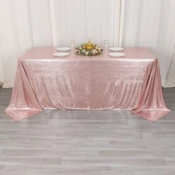 90"x132" Shimmer Sequin Dots Polyester Tablecloth, Wrinkle Free Sparkle Glitter Tablecover -Home Decor Promotional Store TAB SHIM 90132 054 D02