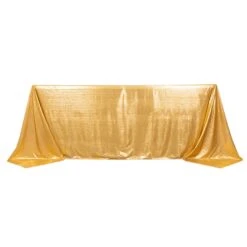 90"x132" Shimmer Sequin Dots Polyester Tablecloth, Wrinkle Free Sparkle Glitter Tablecover -Home Decor Promotional Store TAB SHIM 90132 GOLD 99