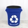 41-50 Gallon Royal Blue Spandex Stretch Trash Can Waste Container Cover With Recycling Logo