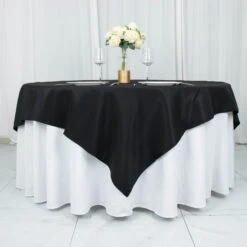 70"x70" Premium Seamless Polyester Square Table Overlay - 200GSM -Home Decor Promotional Store TAB SQUR 70 BLK PRM D02