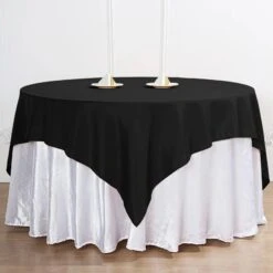 70"x70" Premium Seamless Polyester Square Table Overlay - 200GSM -Home Decor Promotional Store TAB SQUR 70 BLK PRM 01 68ca9e42 01c0 4745 bcab a418e7e9d5ef