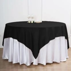 70"x70" Premium Seamless Polyester Square Table Overlay - 200GSM -Home Decor Promotional Store TAB SQUR 70 BLK PRM 02 b7beb32b 09e6 4417 802b fa031709ad2a