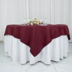 70"x70" Premium Seamless Polyester Square Table Overlay - 200GSM -Home Decor Promotional Store TAB SQUR 70 BURG PRM D04