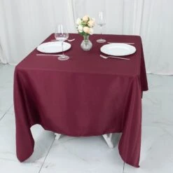 70"x70" Premium Seamless Polyester Square Table Overlay - 200GSM -Home Decor Promotional Store TAB SQUR 70 BURG PRM 02