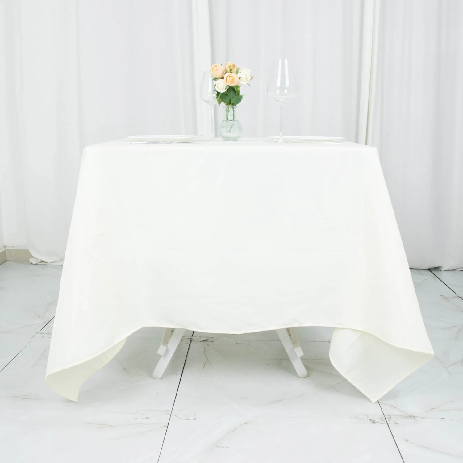 70"x70" Premium Seamless Polyester Square Tablecloth - 200GSM 16 70"x70" Premium Seamless Polyester Square Tablecloth - 200GSM - Image 16
