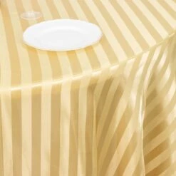 120" Satin Stripe Seamless Round Tablecloth -Home Decor Promotional Store TAB STN02 120 CHMP D02
