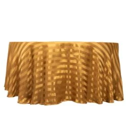 120" Satin Stripe Seamless Round Tablecloth -Home Decor Promotional Store TAB STN02 120 GOLD 99