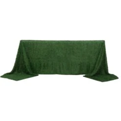 90"x156" Fringe Shag Polyester Rectangular Tablecloth -Home Decor Promotional Store TAB STR02 90156 GRN 99