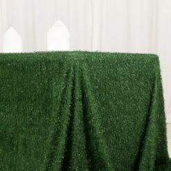90"x156" Fringe Shag Polyester Rectangular Tablecloth -Home Decor Promotional Store TAB STR02 90156 GRN D03 9b267fd4 3310 4713 813c 5ff640b66340
