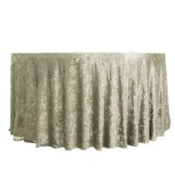 120" Sage Green Seamless Premium Crushed Velvet Round Tablecloth -Home Decor Promotional Store TAB VEL01 120 SAGE 99