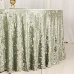 120" Sage Green Seamless Premium Crushed Velvet Round Tablecloth -Home Decor Promotional Store TAB VEL01 120 SAGE D01