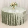 120" Sage Green Seamless Premium Crushed Velvet Round Tablecloth