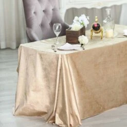 90" X 132" | Premium Velvet Rectangle Tablecloth, Reusable Linen 37 90" X 132" | Premium Velvet Rectangle Tablecloth, Reusable Linen -Home Decor Promotional Store TAB VEL 90132 CHMP 02