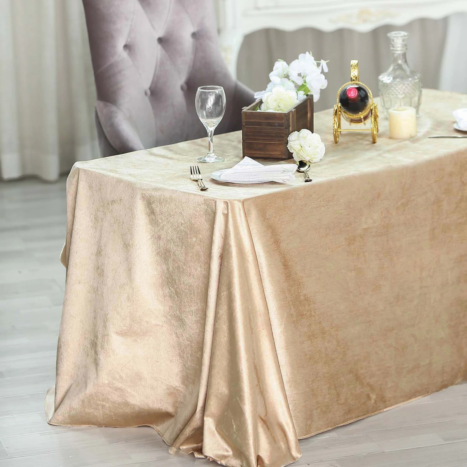 90" X 132" | Premium Velvet Rectangle Tablecloth, Reusable Linen 18 90" X 132" | Premium Velvet Rectangle Tablecloth, Reusable Linen - Image 18