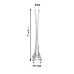 12 Pack | 16" Eiffel Tower Glass Flower Vase -Home Decor Promotional Store VASE16 CLR 98