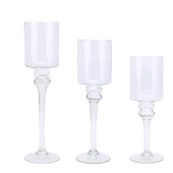Set Of 3 | Clear Long Stem Cylinder Glass Vase Candle Holder Set - 12"|14"|16" -Home Decor Promotional Store VASE A24 D01 9d882ec3 ebae 4fae 997c 99917f02eb5a