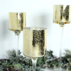 Set Of 3 | Long Stem Speckled Mercury Cylinder Glass Vases, Tealight Candle Holder Set - 12",14",16" 21 Set Of 3 | Long Stem Speckled Mercury Cylinder Glass Vases, Tealight Candle Holder Set - 12",14",16" -Home Decor Promotional Store VASE A24 GOLD D04