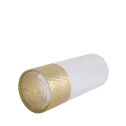 2 Pack - Glass Cylinder Vases With Gold Honeycomb Base - Glass Candle Holder Set -Home Decor Promotional Store VASE A26 12 GOLD D010