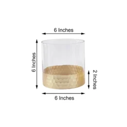 2 Pack - Glass Cylinder Vases With Gold Honeycomb Base - Glass Candle Holder Set -Home Decor Promotional Store VASE A26 6 GOLD 98.progressive 28e08491 4108 4884 b0e2 223df527e1db