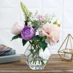 2 Pack Clear Geometric Glass Flower Vases, Table Top Prism Terrariums Vases -Home Decor Promotional Store VASE A30 5 D15.progressive d0c75865 ce2a 45b7 a2c8 94e5aaf2479d