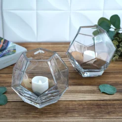 2 Pack Clear Geometric Glass Flower Vases, Table Top Prism Terrariums Vases -Home Decor Promotional Store VASE A30 5 D17.progressive 10674b80 a356 46d9 ac49 e1c98276349b