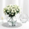 2 Pack Clear Geometric Glass Flower Vases, Table Top Prism Terrariums Vases