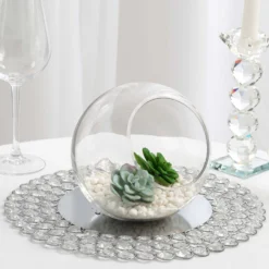 Clear Slant Cut Round Sphere Vase, Hobnail Glass Bubble Vase, Table Top Candle Holder -Home Decor Promotional Store VASE A34 6 D17.progressive 422dc986 29a8 4fd0 9582 675b850b8734