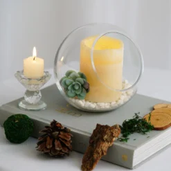 Clear Slant Cut Round Sphere Vase, Hobnail Glass Bubble Vase, Table Top Candle Holder -Home Decor Promotional Store VASE A34 6 D18.progressive c481f46c 4bbf 4973 85ff 6406a8b79d36