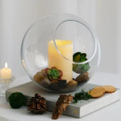 Clear Slant Cut Round Sphere Vase, Hobnail Glass Bubble Vase, Table Top Candle Holder -Home Decor Promotional Store VASE A34 9 D18.progressive 09f85c95 43bb 4f95 833a f8b9157525bb