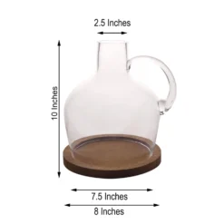 Heavy Duty Clear Glass Vases Candle Holder Centerpiece, Cloche Jar Dome With Wooden Base 10" -Home Decor Promotional Store VASE A35 10 98