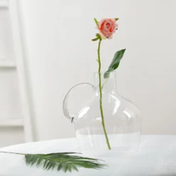 Heavy Duty Clear Glass Vases Candle Holder Centerpiece, Cloche Jar Dome With Wooden Base 10" -Home Decor Promotional Store VASE A35 10 D16 min