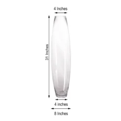 31" Tall Clear Tapered Cylinder Heavy Duty Glass Vase -Home Decor Promotional Store VASE A36 32 98
