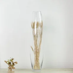 31" Tall Clear Tapered Cylinder Heavy Duty Glass Vase
