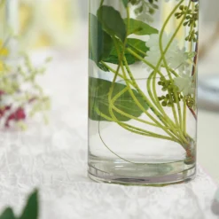 6 Pack | Round Heavy Duty Clear Cylinder Glass Vases, Tall Flower Vase -Home Decor Promotional Store VASE A3 14 D02